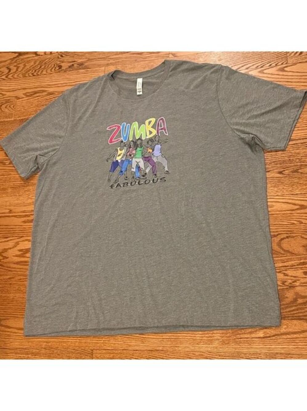 Bella+Canvas women/ Men’s 3XL Big & Tall Gray Zumba Fabulous Graphic Crew Tee